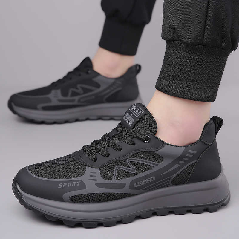 Men Shoes Trainers - Perforated Lace-up Summer High Boots Boots