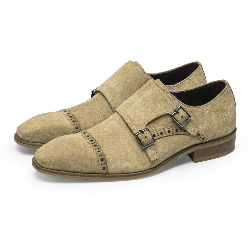 Monk Strap Shoe - Vintage Design Men Dress Shoes Genuine