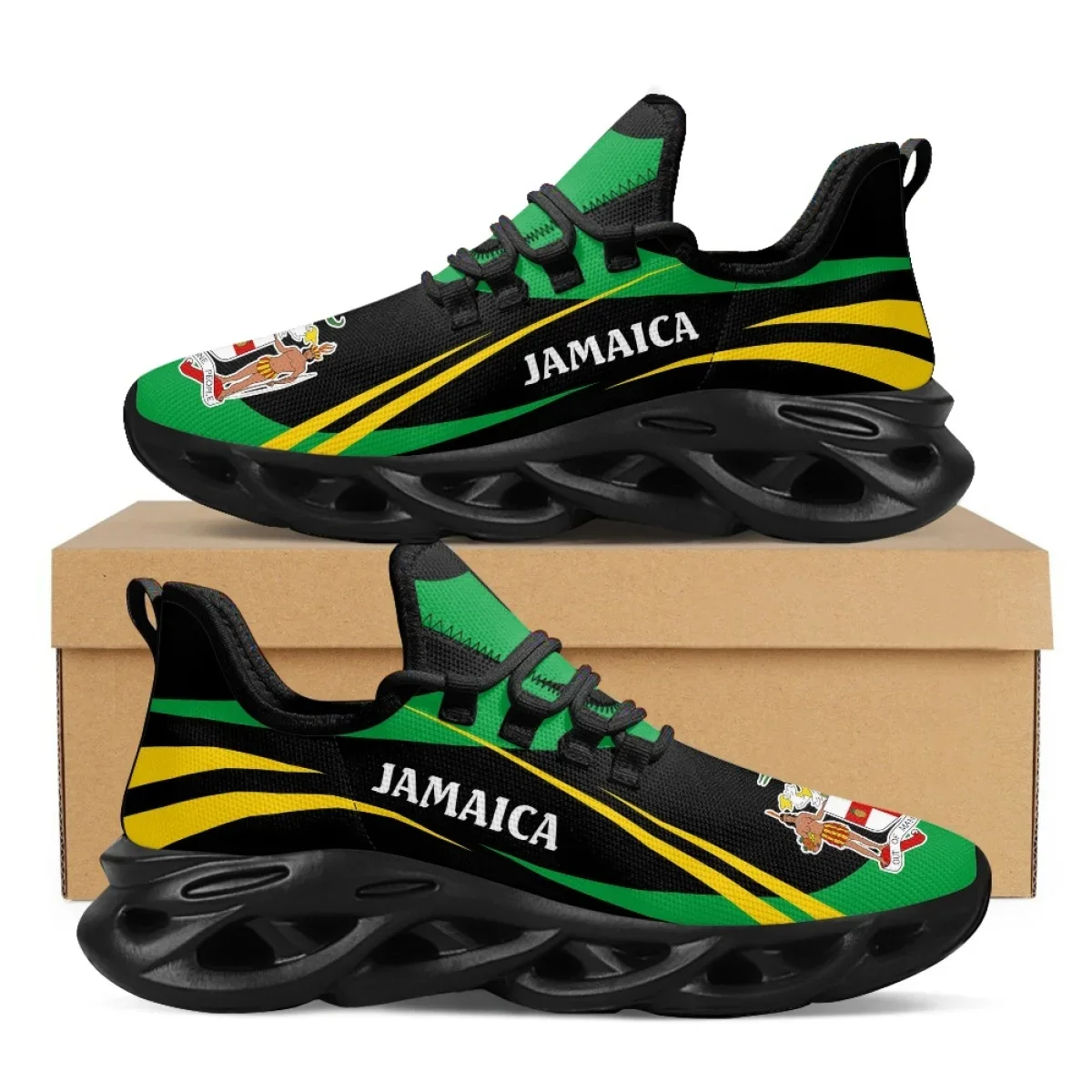 Men Shoes Trainers - Jamaica Flag Print Shoes Men Sneakers