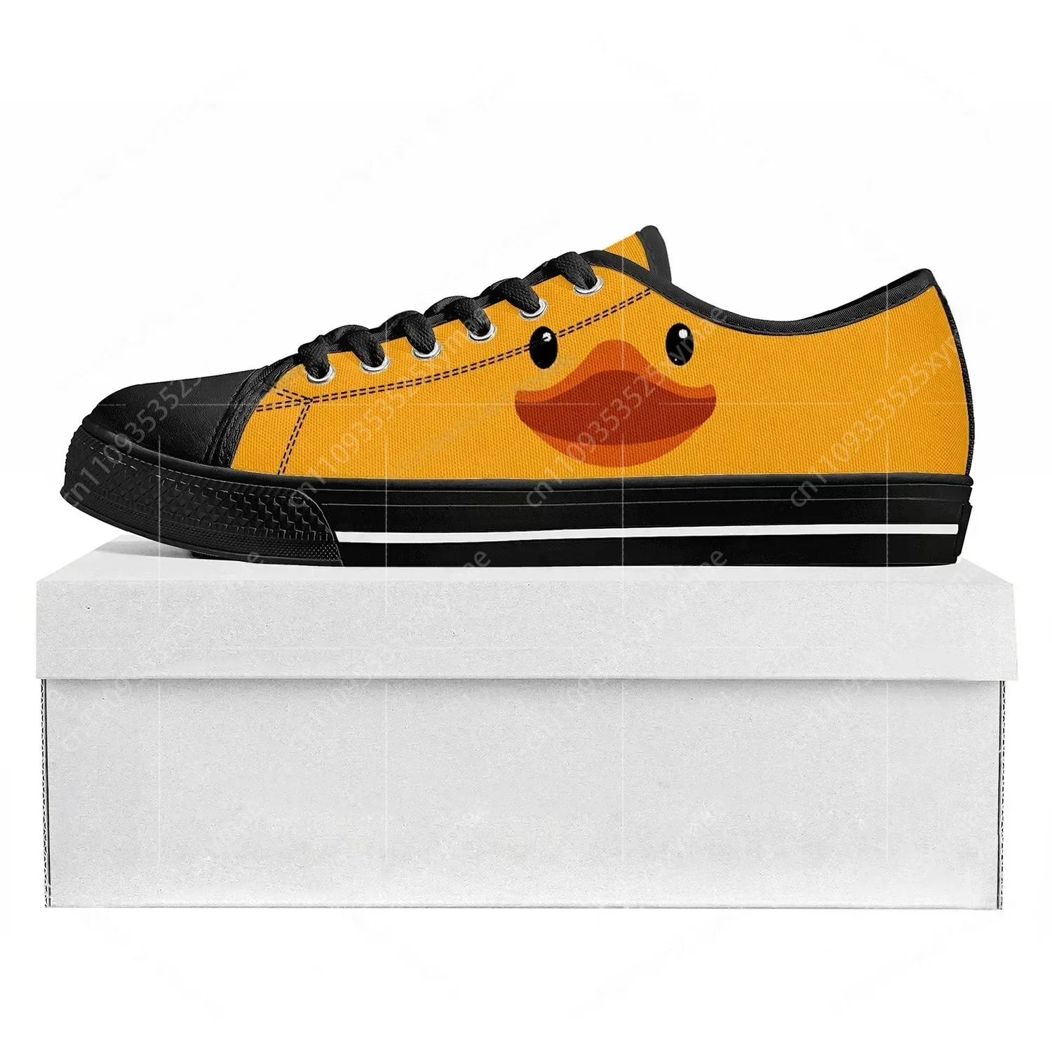 Men'S Shoes Yellow And Black - Yellow Duck Printed Low Top High