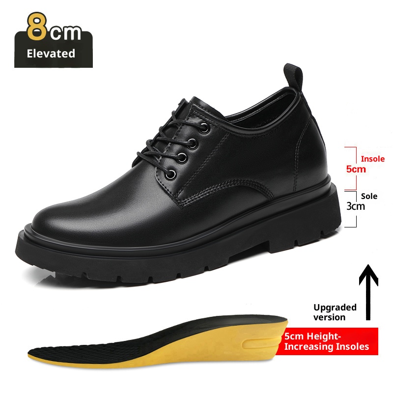 Men Shoes Oxford - 3CM/6CM/8CM Height Increase Shoes Men Cow