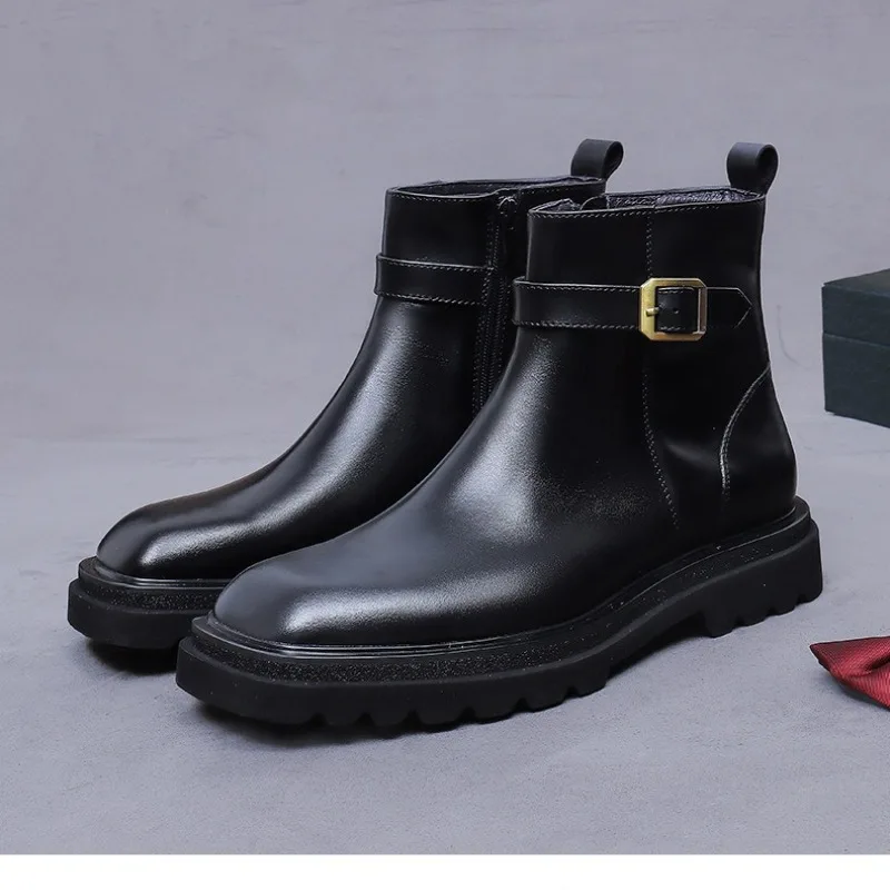 Men Shoes Oxford - Retro Mens Ankle Oxford Boots Luxury