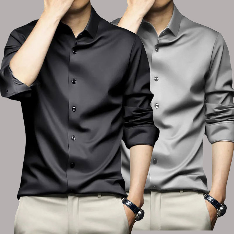 Men Shoes Zara - S-5XL Men's Shirt Long Sleeve Non