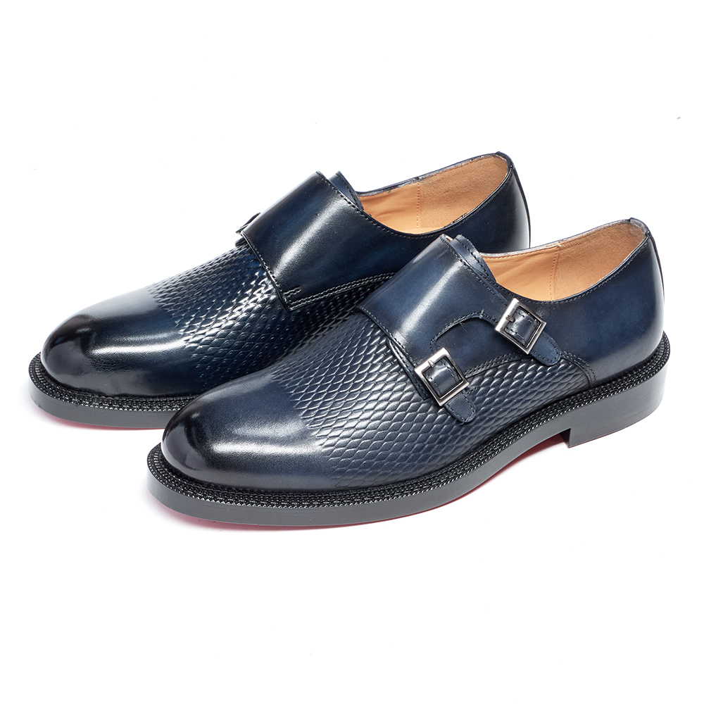 Luxury Genuine Leather Men's W - Monk Strap Shoe ulasan dan harga