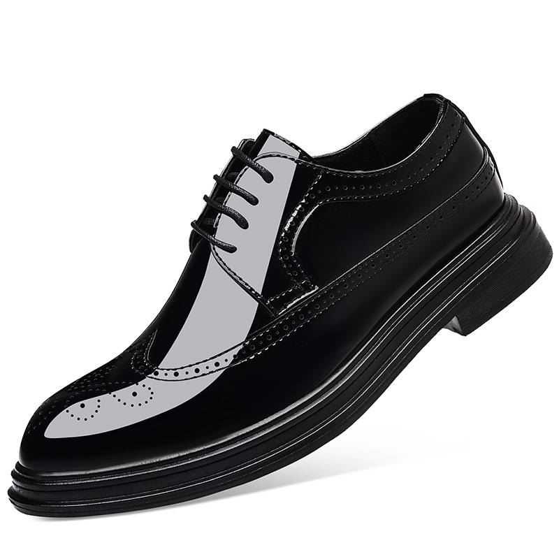 Men's Patent Leather Brogue Dr - Men Shoes Oxford ulasan dan harga