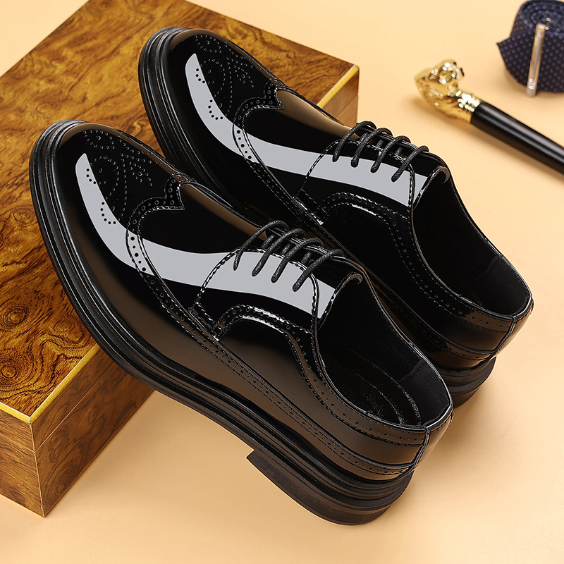 Men's Patent Leather Brogue Dr - Men Shoes Oxford ulasan dan harga
