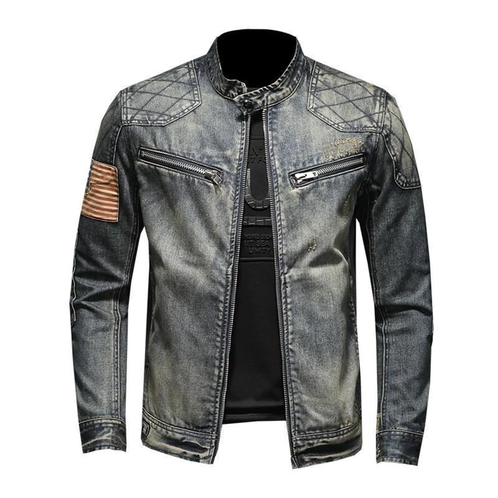 Vintage Denim Jacket With Zip  - Men'S Shoes For Jeans ulasan dan harga