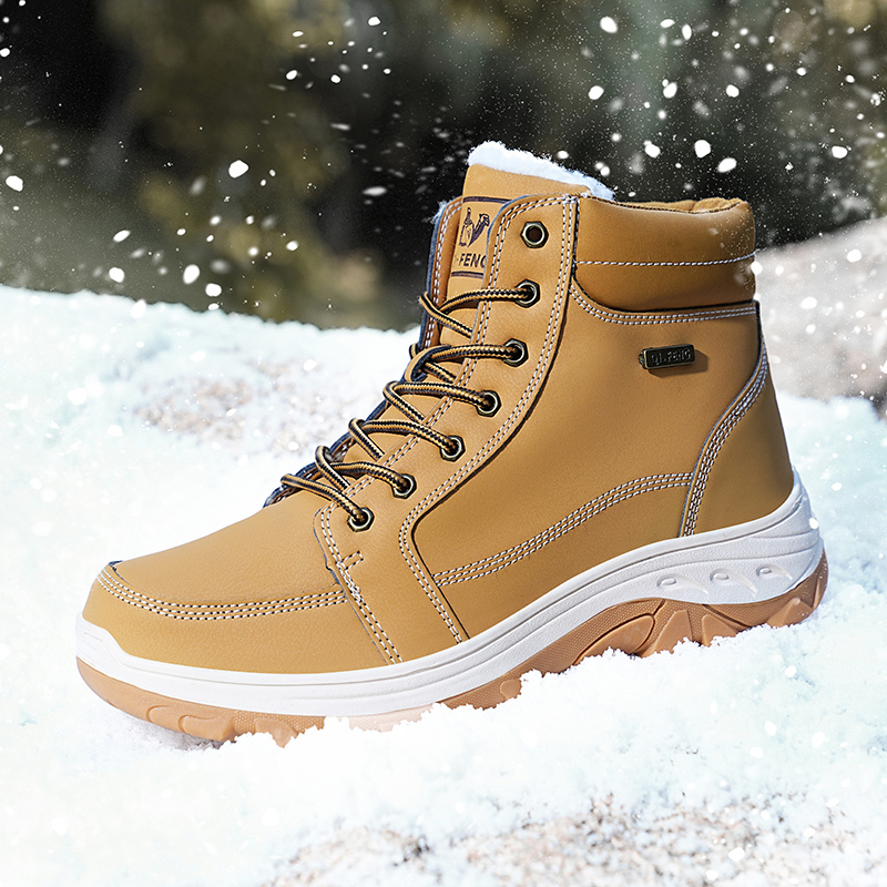 Men Boots Winter Outdoor Walki - Men'S Shoes Yellow And Black ulasan dan harga
