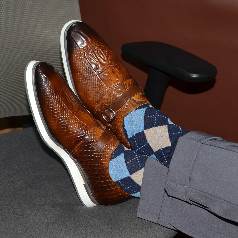 Cow Genuine Leather Men's Casu - Monk Strap Shoe ulasan dan harga