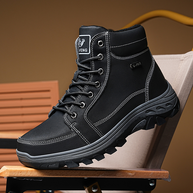 Men Boots Winter Outdoor Walki - Men'S Shoes Yellow And Black ulasan dan harga