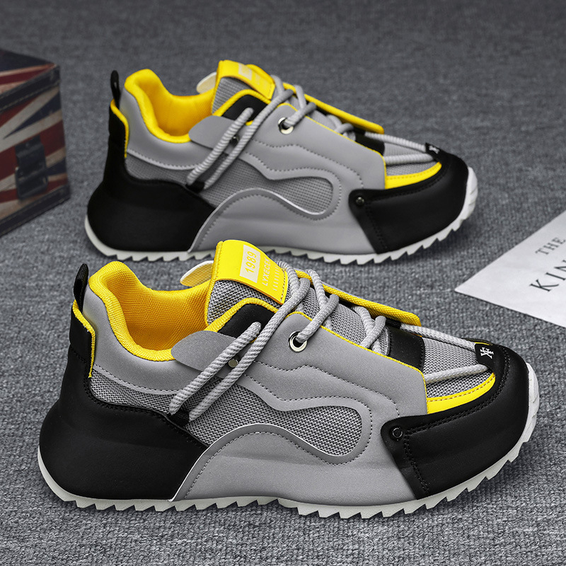Grey Black And Yellow Chunky D - Men'S Shoes Yellow And Black ulasan dan harga