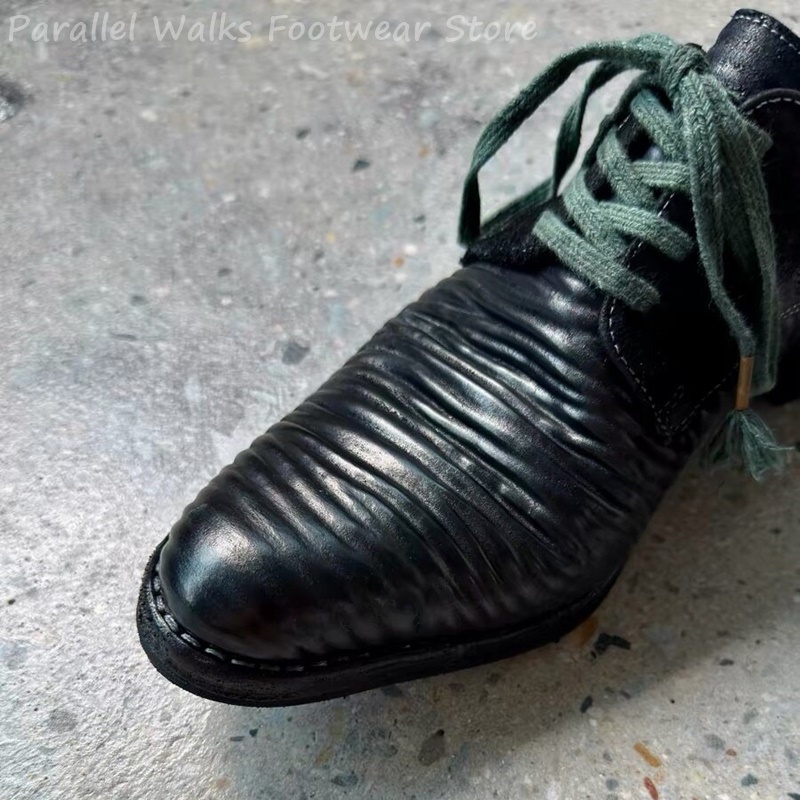 Mens Pleated Leather Derby Sho - Men Shoes Oxford ulasan dan harga