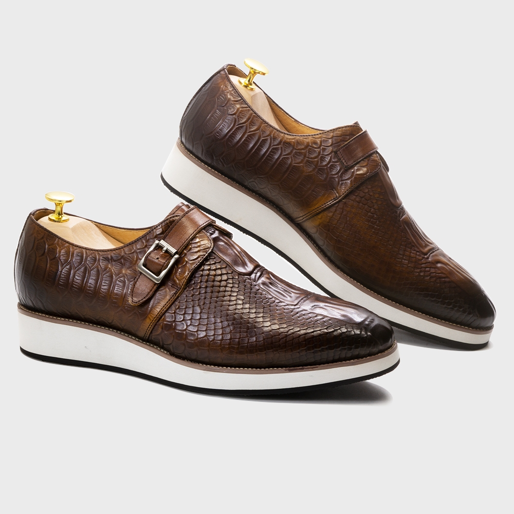 Mens Casual Shoes Genuine Leat - Monk Strap Shoe ulasan dan harga