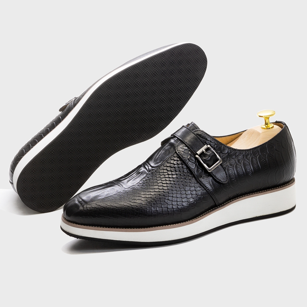 Mens Casual Shoes Genuine Leat - Monk Strap Shoe ulasan dan harga