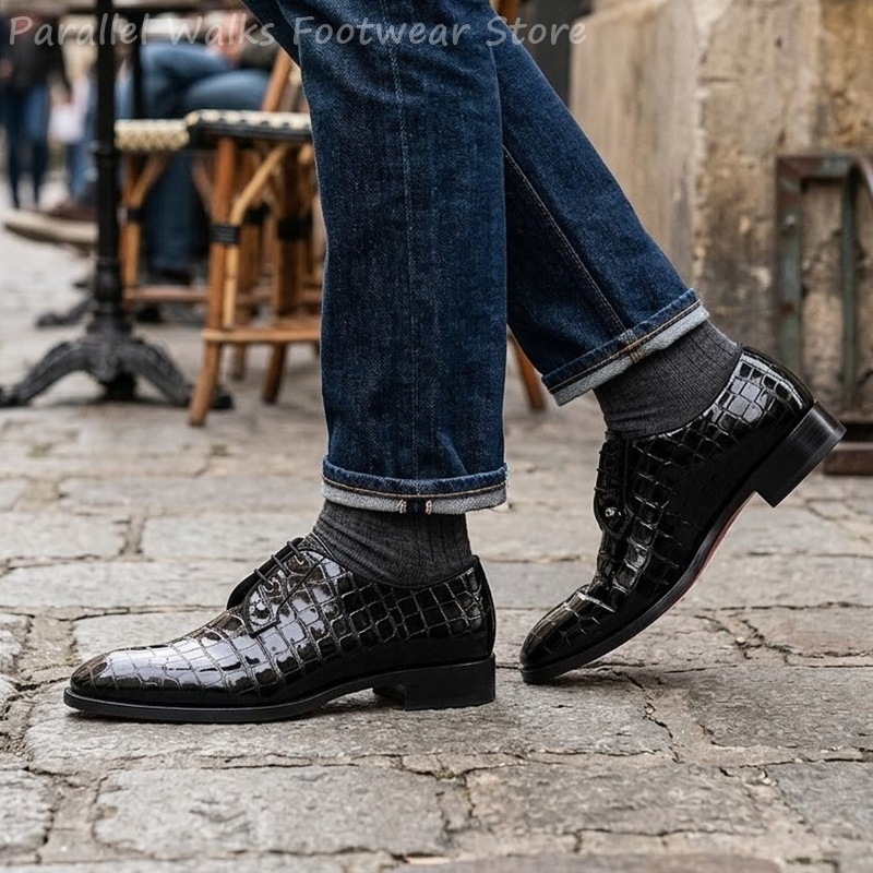 Men Patent Leather Oxford Shoe - Men Shoes Oxford ulasan dan harga