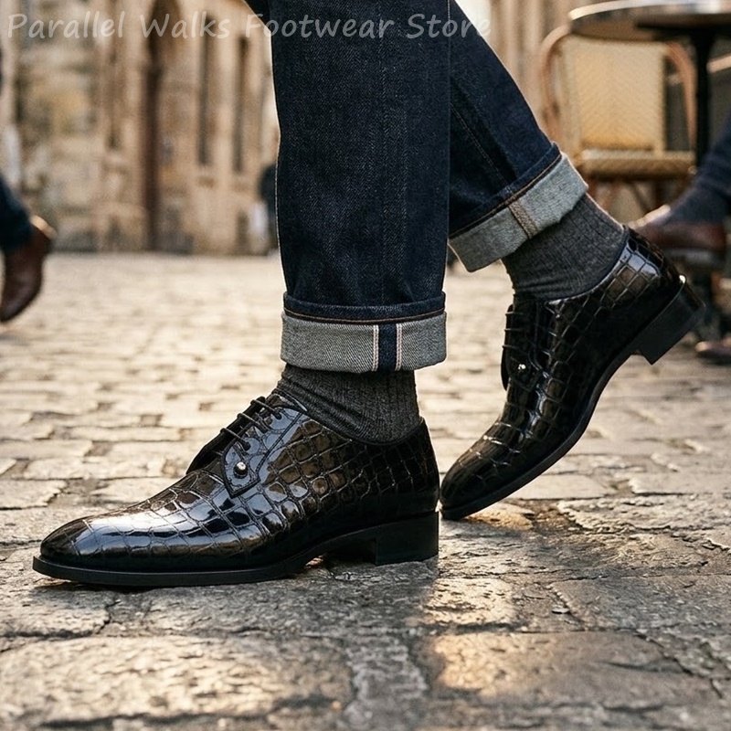 Men Patent Leather Oxford Shoe - Men Shoes Oxford ulasan dan harga