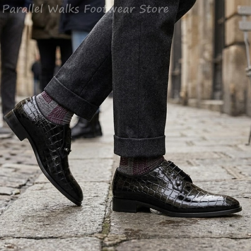 Men Patent Leather Oxford Shoe - Men Shoes Oxford ulasan dan harga