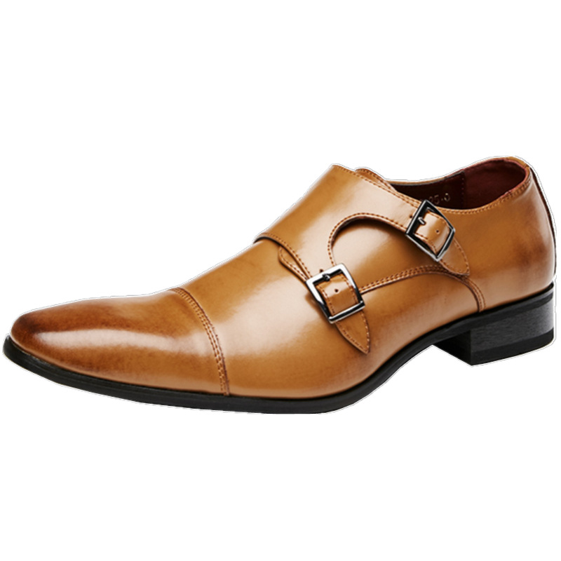 Leather Men Dress Shoes Loafer - Monk Strap Shoe ulasan dan harga