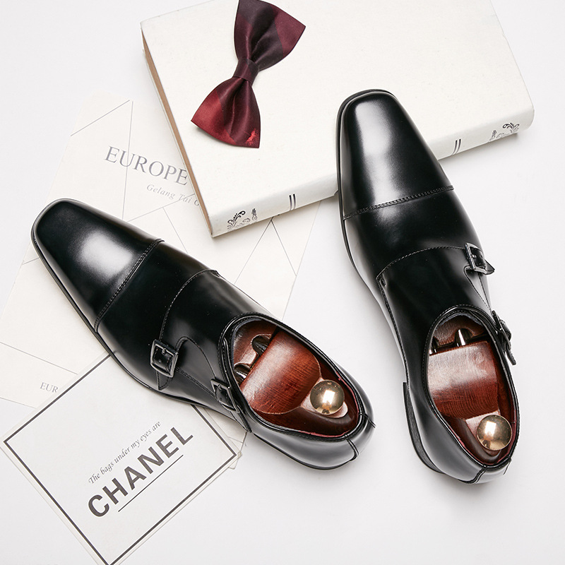 Leather Men Dress Shoes Loafer - Monk Strap Shoe ulasan dan harga