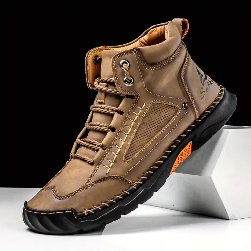 Men's Hand-stitched Boots Plus - Men'S Shoes Popular ulasan dan harga