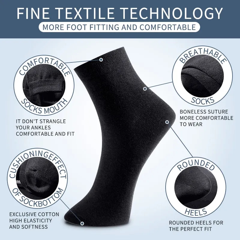 3 Pairs Black Men Socks Cotton - Men'S Shoes For Crews ulasan dan harga
