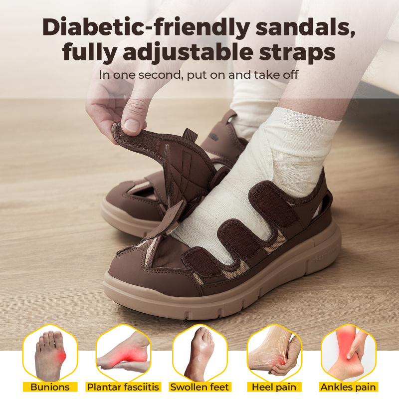 Summer Men'S Sandals Widened D - Men'S Shoes Diabetic ulasan dan harga