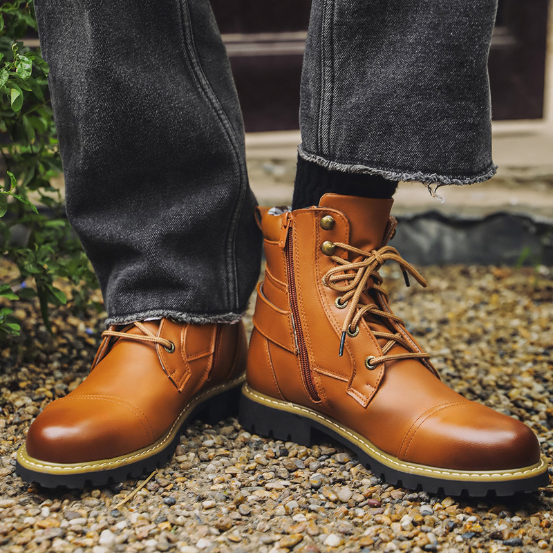 Autumn Winter Fashion Men Leat - Men Shoes Oxford ulasan dan harga