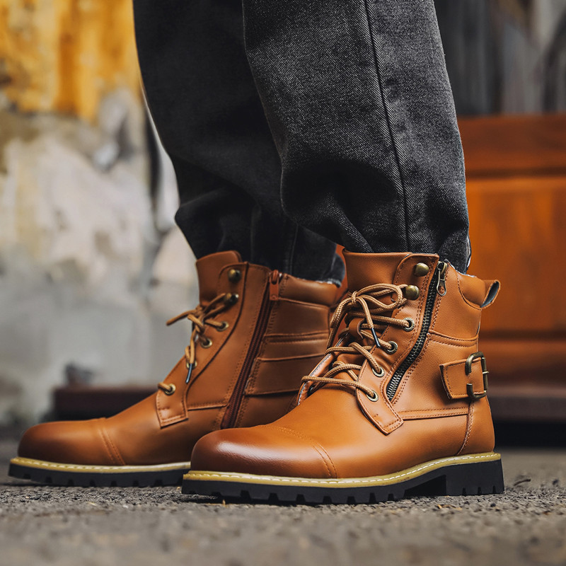 Autumn Winter Fashion Men Leat - Men Shoes Oxford ulasan dan harga