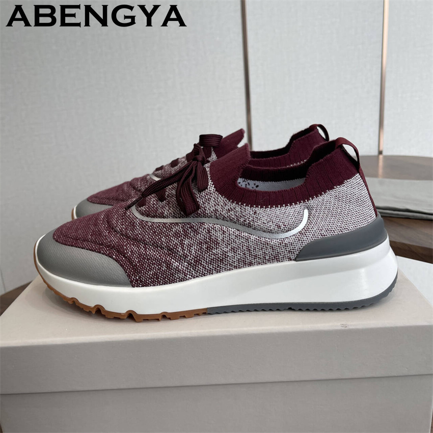 Men New Multicolour Knitted lo - Men Shoes Trainers ulasan dan harga